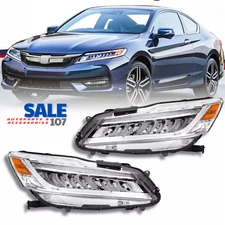 For 2016-2017 Honda Accord Sedan 9th Gen Full LED Headlight Headlamp Left+Right