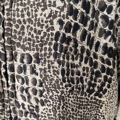Vintage Clio Women's Bomber Jacket Brown Black Animal Print Snake Pockets Silk L - Picture 4 of 9