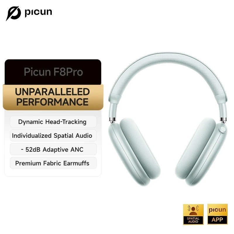 Picun F8 Pro ANC Wireless Headphones Head Tracking 3D