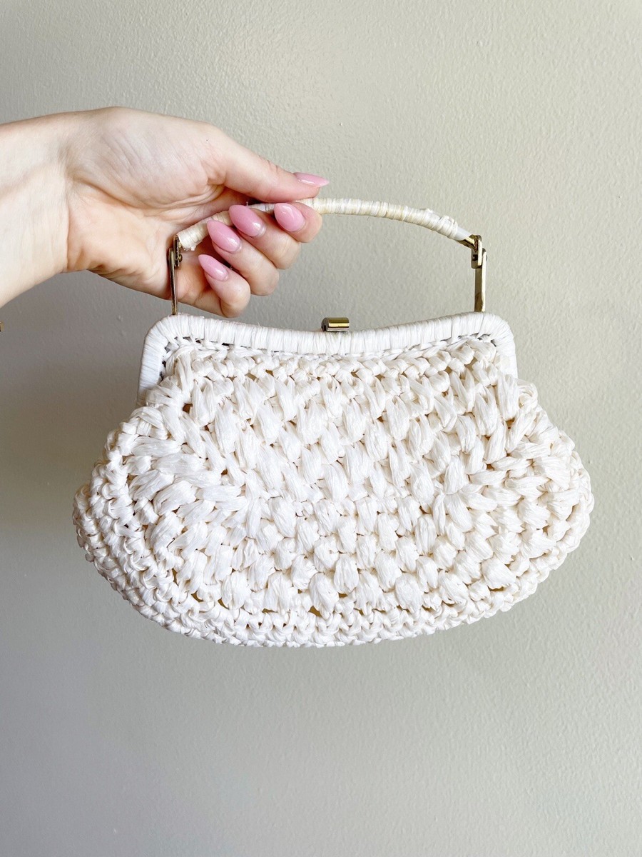 1950年 marcus brothers of miami ヴィンテージバッグ Marcus Brothers of Miami Vintage White Woven Bag 50s 60s | eBay