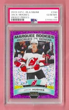 2019 O-Pee-Chee OPC Platinum Violet Pixels #200 Jack Hughes RC Rookie PSA 10