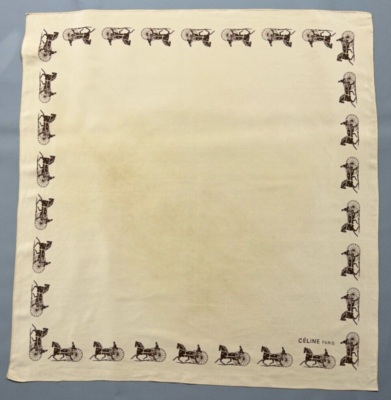 Écharpe Céline Authentique En Soie 100% - Foulard Rectangulaire Multicolore Géométrique - Occasion
