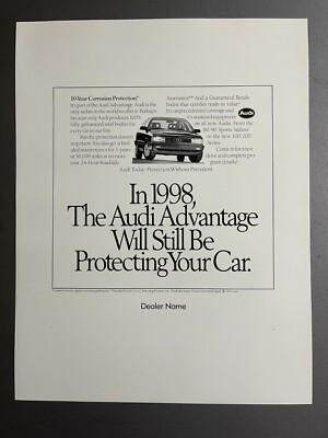1989 Audi Full Line ''...Audi Advantage'' Advertising Ad Slick - RARE!! Small