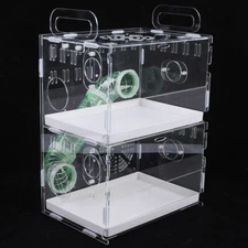 Acrylic 2 Tier Hamster Cage Habitat Clear Rodent Gerbil Mouse Mice Rat House NEW