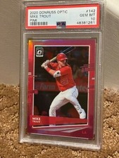 2020 Donruss Optic Mike Trout PSA 10 Pink Holo #142 Card NEW CLEAN CASE