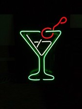 Bar Wine Drink Martini Acrylic Neon Sign 14" Lamp Light Glass Window Decor Z615
