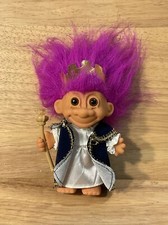 Vintage Royal King With Scepter 5 Russ Troll Doll With Purple Hair