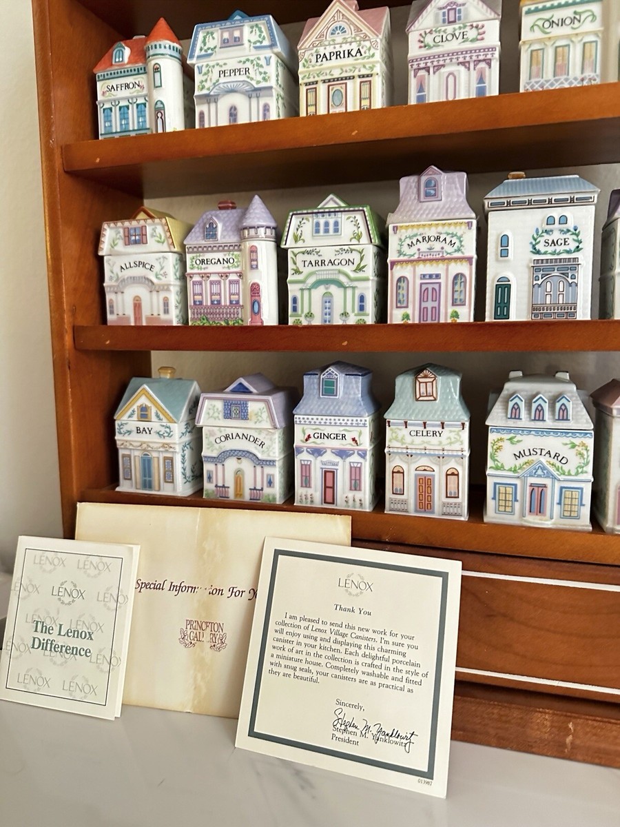 Vintage 1989 Lenox Spice Village COMPLETE 24 Set With Display Rack