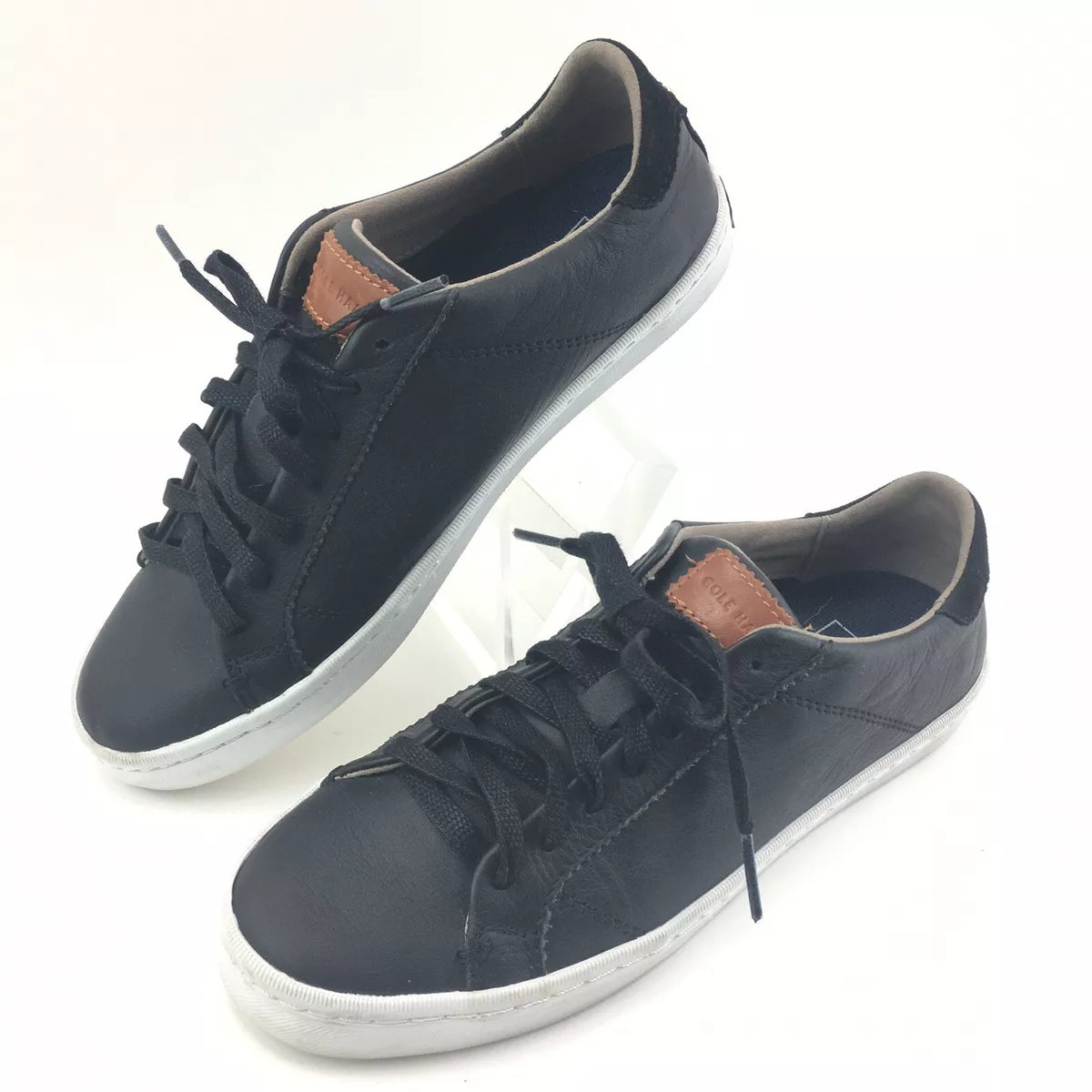 Cole haan women's black leather sneakers hotsell