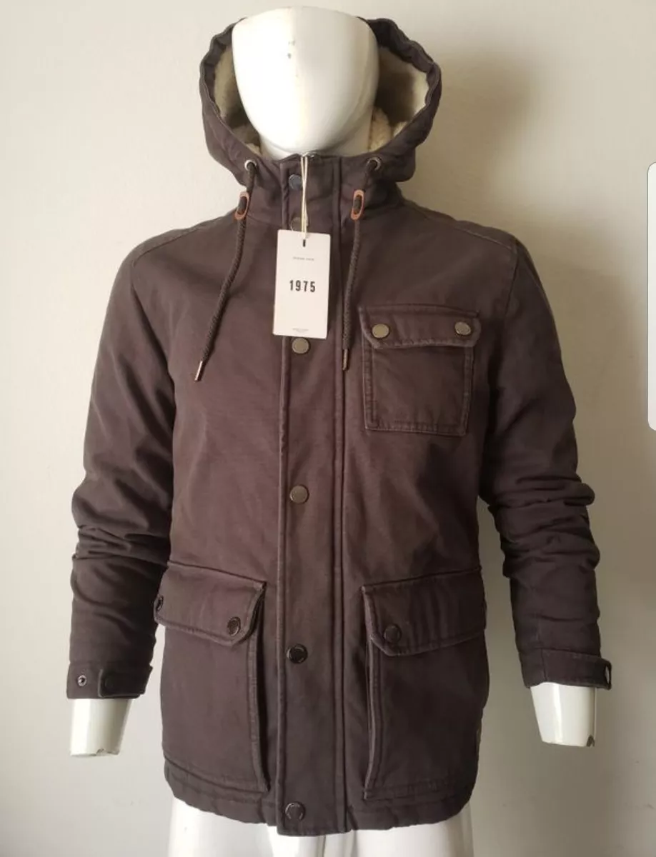 NWT Zara Men s 1975 Very Warm Lined Jacket with Hood Size Medium