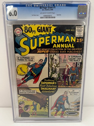 80 Page Giant #1 - D.C. Comics - 8/64 - CGC 6.0- OW-W Pages - Curt Swan cover