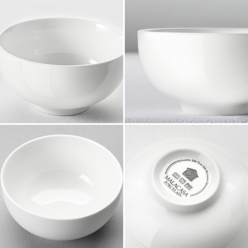 MALACASA Regular 4.5"/5"/7" Porcelana Juego de Tazones Arroz Ensalada Fruta Cereal Cuencos - Imagen 13 de 41