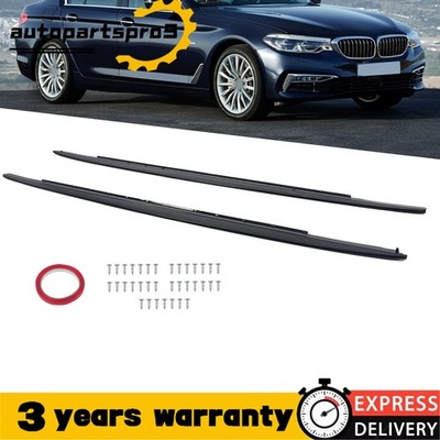 2x Gloss Black For 17-23 BMW 5 Series G30 G31 M Sport 540i Side Skirts Extension