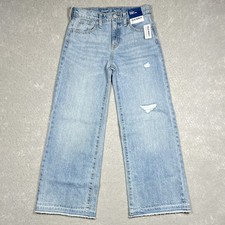 Old Navy Jeans Girls Size 12 Blue High-Rise Baggy Wide Leg Light Wash Denim NWT
