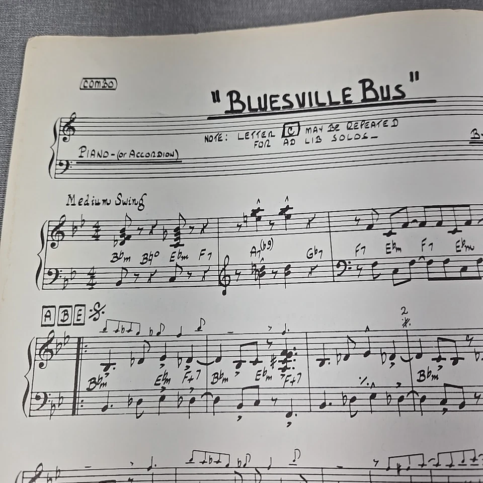 Bluesville Bus By Dedrick 1961 Kendor Kombo Series Multi Part Sheet Music - Image 4 of 4