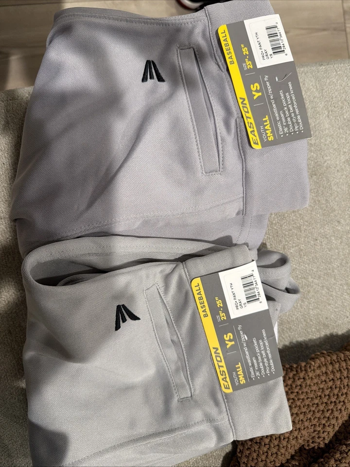 Pantalones de béisbol Easton Pro+ juveniles YS grises juveniles pequeños nuevos con etiquetas envío gratuito Foto 2 de 2