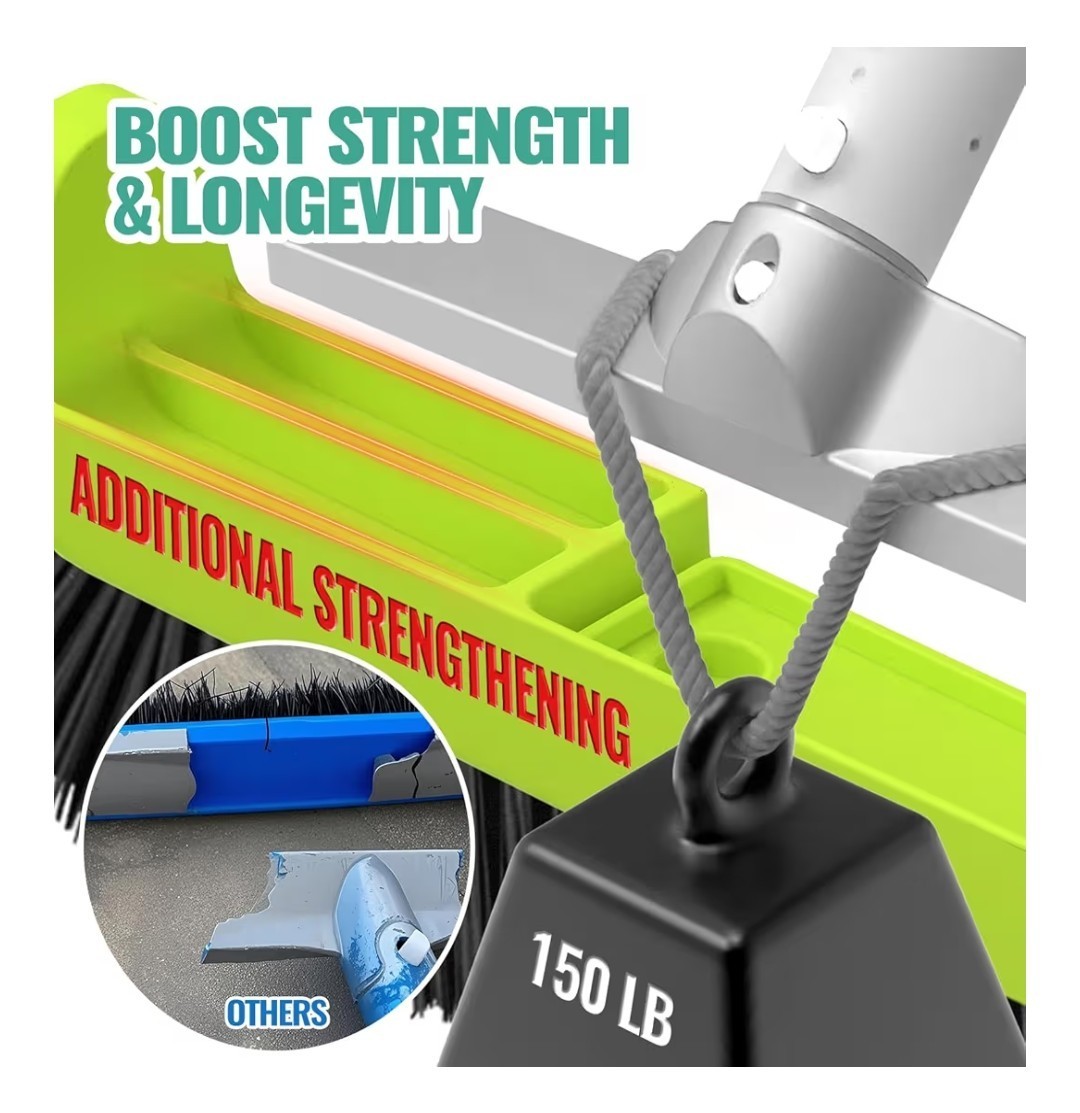 18" Pool Brush Head for Cleaning Swimming Walls, Curved Ends Fits 1.25 In. Poles