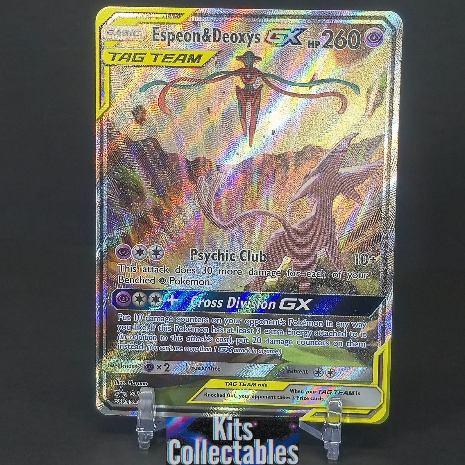 Pokemon TCG Espeon & Deoxys GX TAG TEAM SM240 SM Holo Promo Eng NM
