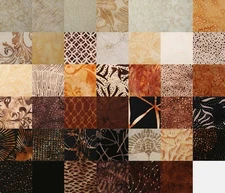 “Cappuccino” Multicolor brown BATIK Bali Pop 40-2.5”W Strips x 44”L  by Hoffman