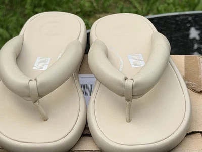 Fitflop Gracie Women's Leather Beige Flip Flops Slides Uk5 EU38 - Image 1 of 4