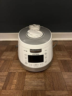 #ad Cuckoo CRP HS0657F 6 Cup Induction Heating Pressure Rice Cooker White Silver $89.99