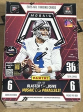 2025 Panini Mosaic Football Factory Sealed  Hobby Red Blaster Box - 6 Packs/Box