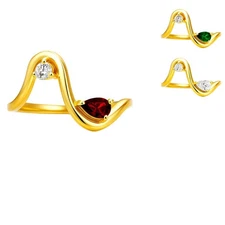 18K Gold Over Brass Pear Cut Gemstones Ring size 5-8 Jewelry RM-1786 TGR1064