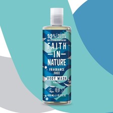 Faith In Nature Natural Fragrance Free Body Wash, Sensitive, Vegan and Cruelty 