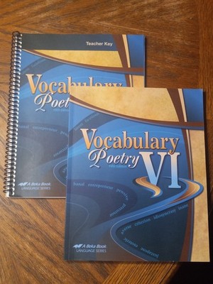 A Beka Book Homeschool 12th Grade Vocabulary & Poetry VI Key and Book. Very Good