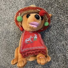 Vintage Pancho The Chihuahua Animated Plush Singing Dog Feliz Navidad PBC WORKS
