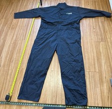 Black Work Coveralls with Front Snap Closure