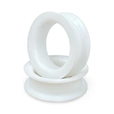 Pair of Large Gauge Silicone Tunnels (SIL-001) plugs gauges Black White