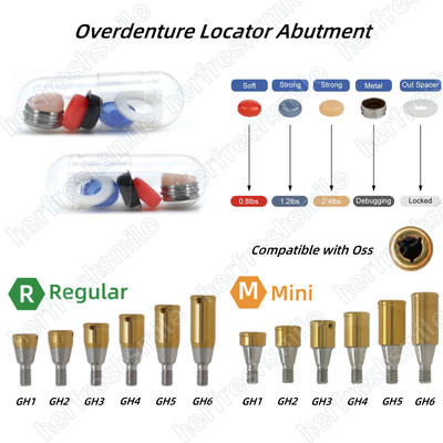 Dental Attachment Locator Abutment Retentive Inserts Housing Caps R/M Fits Oss