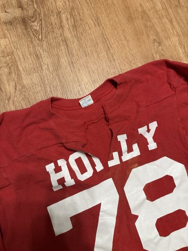 Vintage CHAMPION Holly High School Michigan #78 Football Jersey 70s Medium - Picture 5 of 12