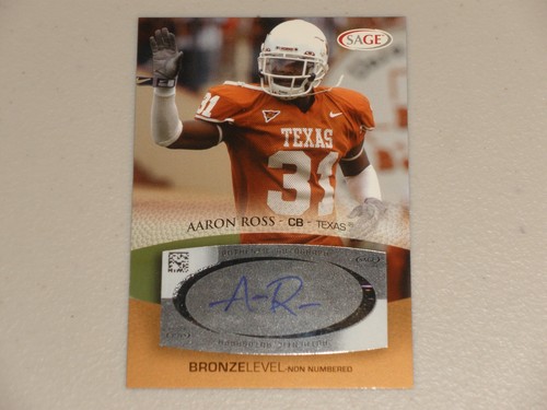 2007 SAGE Autographs Football Bronze Level Autograph Auto #A45 Aaron ...