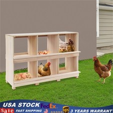 6 Compartment Wooden Nesting Boxes For Chickens, Chicken Laying Boxes For Farms