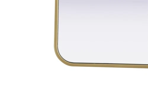Elegant Decor Contour Metal Rectangle Mirror 36X36" Brass - Picture 6 of 7