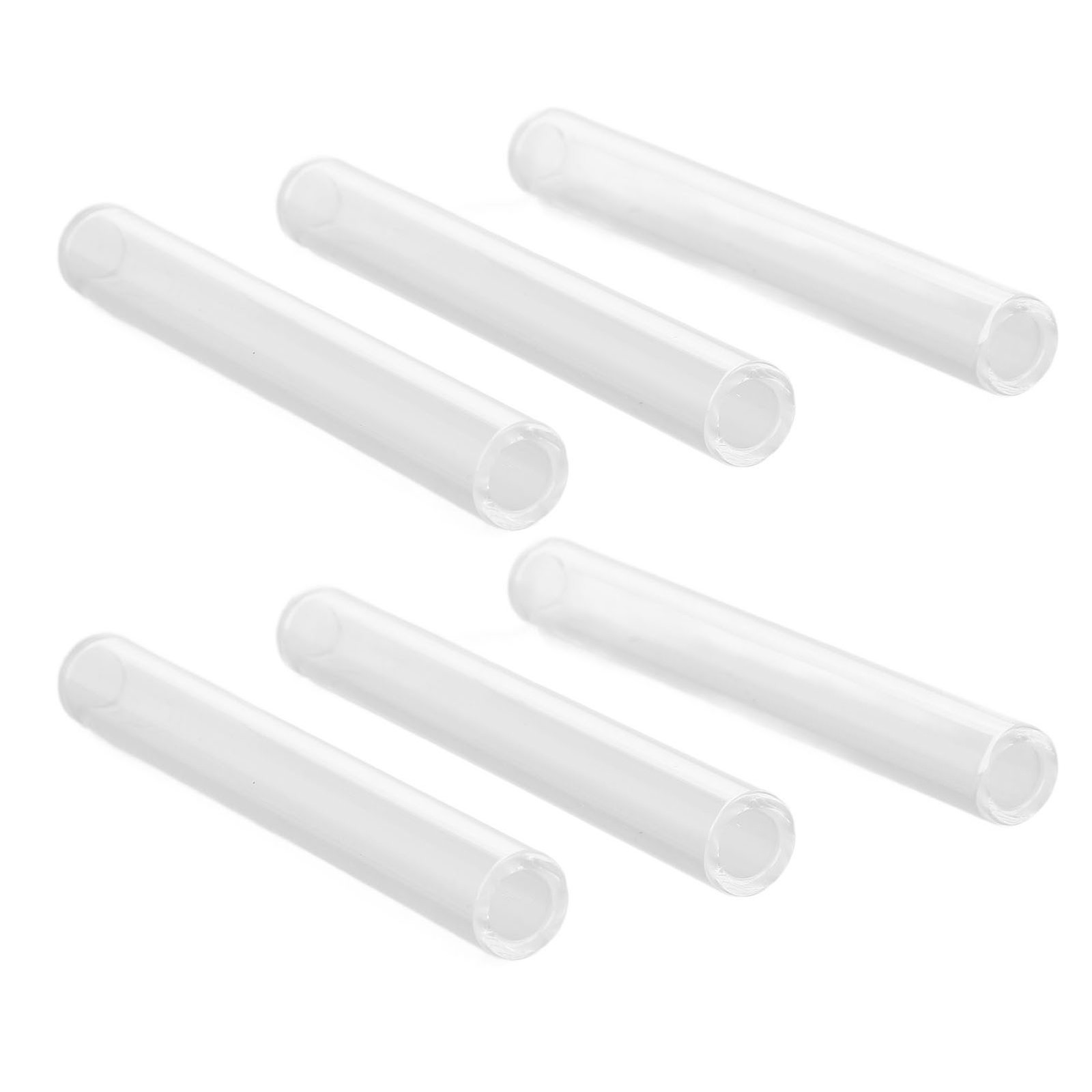 6pcs Transparent Borosilicate Glass Tube With Cleaning Brush Glass Straw