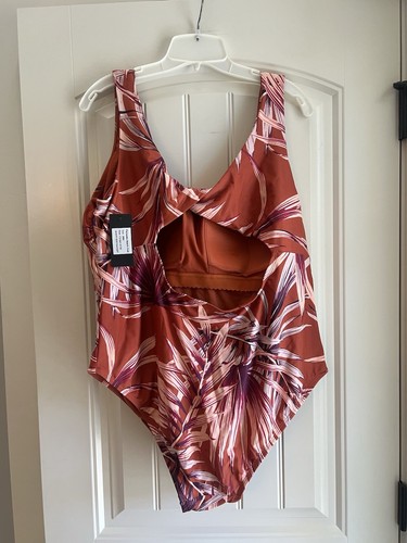 Palisades Beach Club Damen Einteiler Badeanzug Gr. 24 W Neu Burnt Orange Lila - Bild 2 von 5