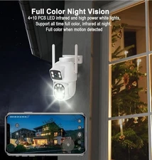Indoor / Outdoor Dual Lens 1080P HD Security Camera With Smart Motion Detection