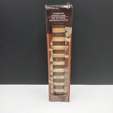 Classic Games Tumbling Tower Wood Stacking Game 72 Blocks Brown Tan Ages 6