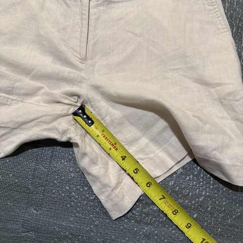Ann Taylor LOFT Linen Blend Beige Womens Sz 2 Casual 6” In.Preppy Light Classic - Picture 12 of 13