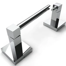 Toilet Paper Holder Chrome Double Post Pivoting Square Tissue Holders Roll Ho...