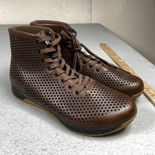 NOBULL Perforated Leather High Top Trainer Coffee Brown Sneaker Mens Size 9