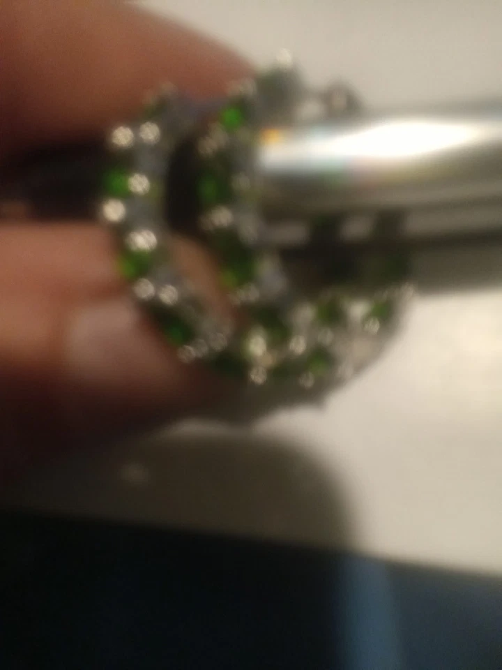 Diopside 925 Sterling Silver Earrings Natural Chrome, CE31743 - Image 2 of 3