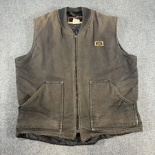 Vintage Canvas Work Wear Vest Mens Large Brown Duck Indiana Industrial Clothing