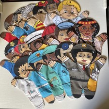 17 Vintage Dexter Educational Toys Teaching Therapy Cloth Hand Puppets USA