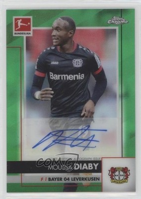 2020-21 Topps Chrome Bundesliga Green Refractor 83/99 Moussa Diaby Auto nd3