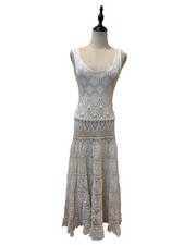 Place Nationale Crochet Maxi Dress Sz S/m Sheer Boho Festival Hippie Beach 