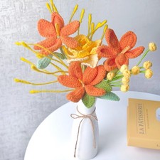 Crochet Tulip Bouquet Handmade Yarn Flowers H...